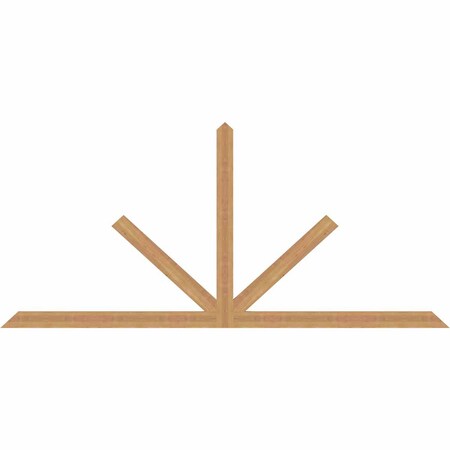 Ekena Millwork Saratoga Timber Gable Bracket, Western Red Cedar, 96"W x 44"H x 1 1/2"D x 3 1/2"F, 11/12 Pitch GBW096X44X0204SAR00SWR
